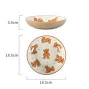 Teddy Bear Ceramic Plate + Bowl Dinnerware Set - The House Of BLOC