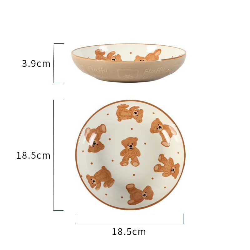 Teddy Bear Ceramic Plate + Bowl Dinnerware Set - The House Of BLOC