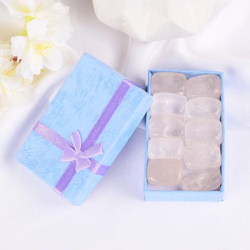 Ten Piece Set Of Natural Tumbled Rock And Quartz Rose Chakra Beads - The House Of BLOC