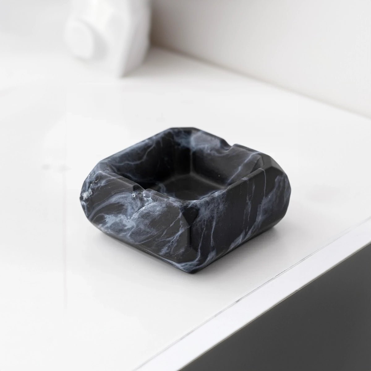 Textured Marble Effect Ceramic Ashtray - The House Of BLOC