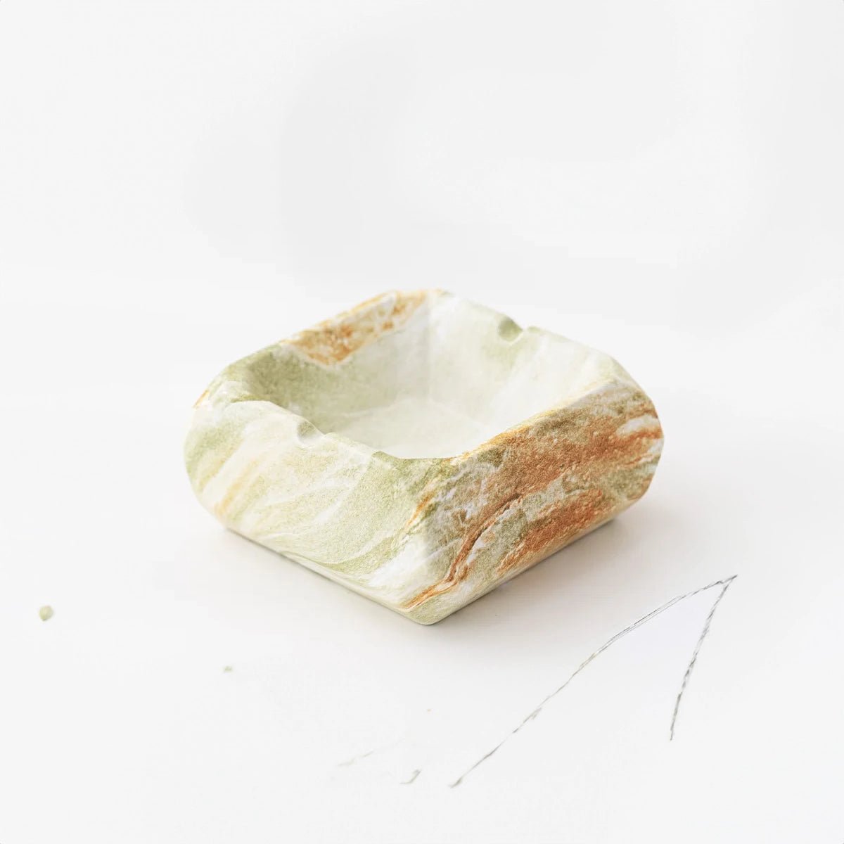 Textured Marble Effect Ceramic Ashtray - The House Of BLOC