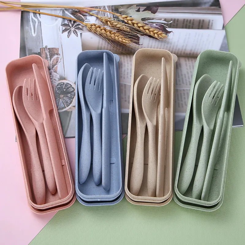 Three Piece Wheat Straw Cutlery Set - The House Of BLOC