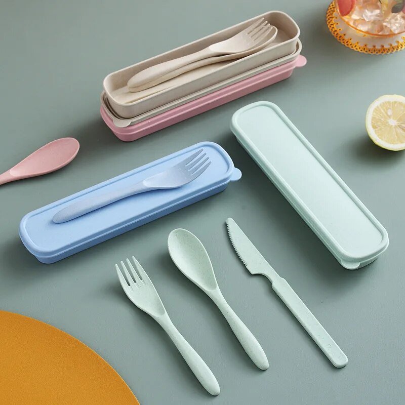 Three Piece Wheat Straw Cutlery Set - The House Of BLOC