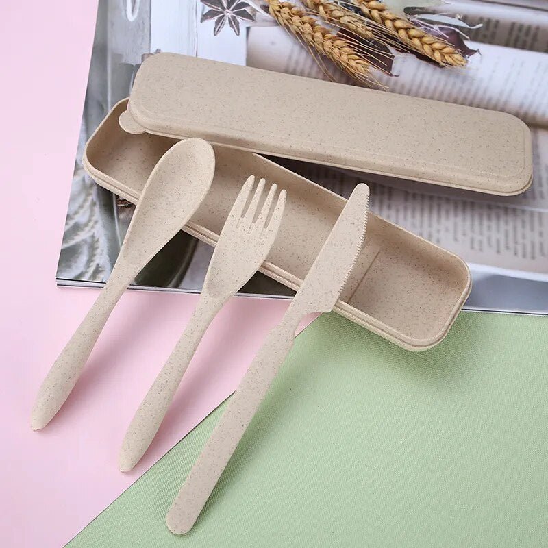 Three Piece Wheat Straw Cutlery Set - The House Of BLOC