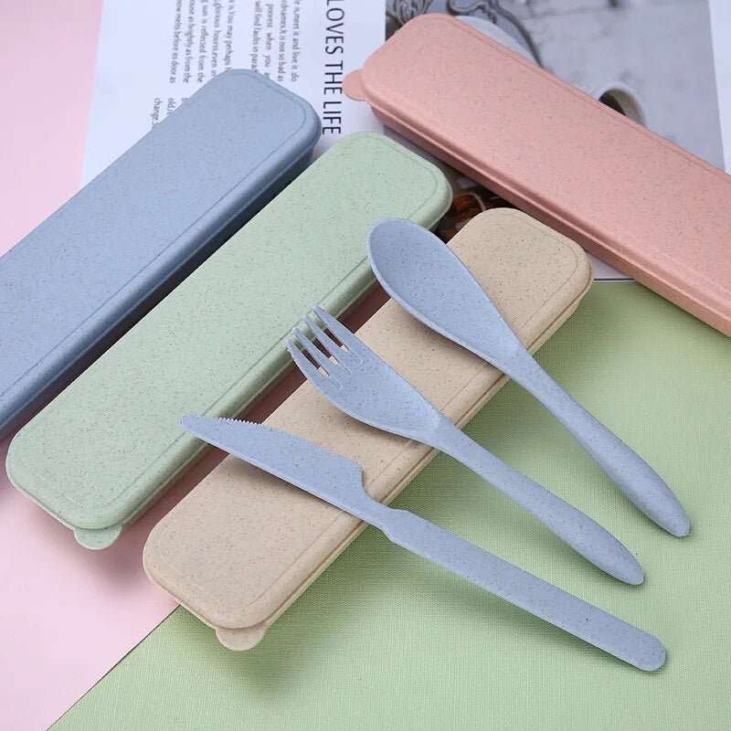 Three Piece Wheat Straw Cutlery Set - The House Of BLOC