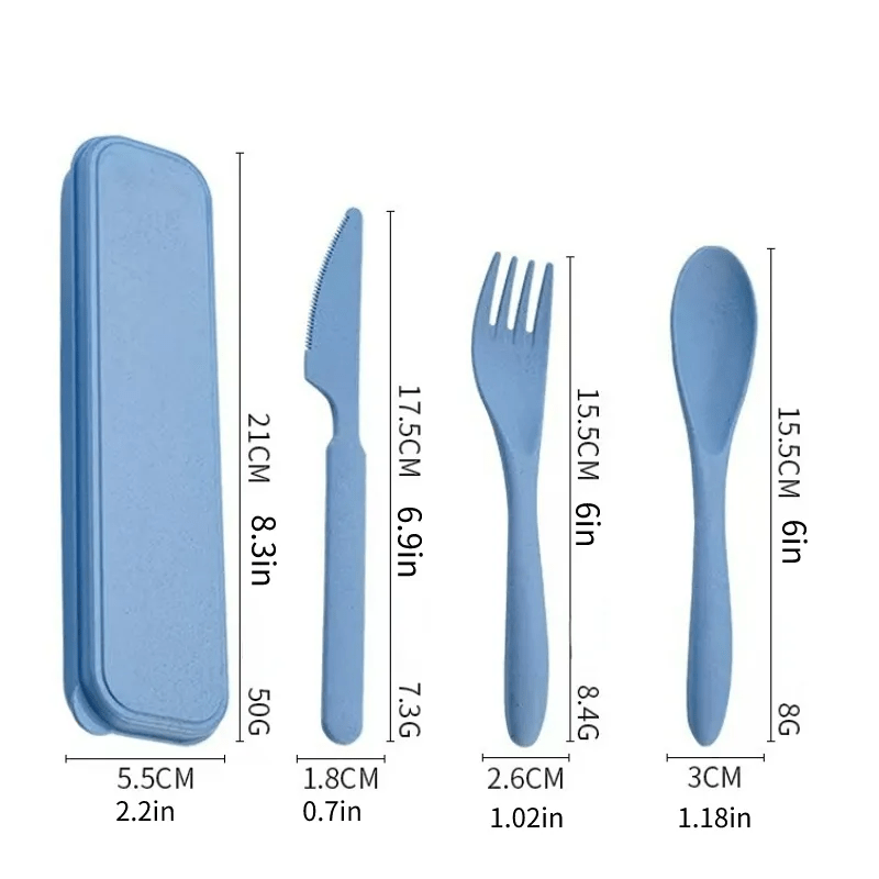 Three Piece Wheat Straw Cutlery Set - The House Of BLOC