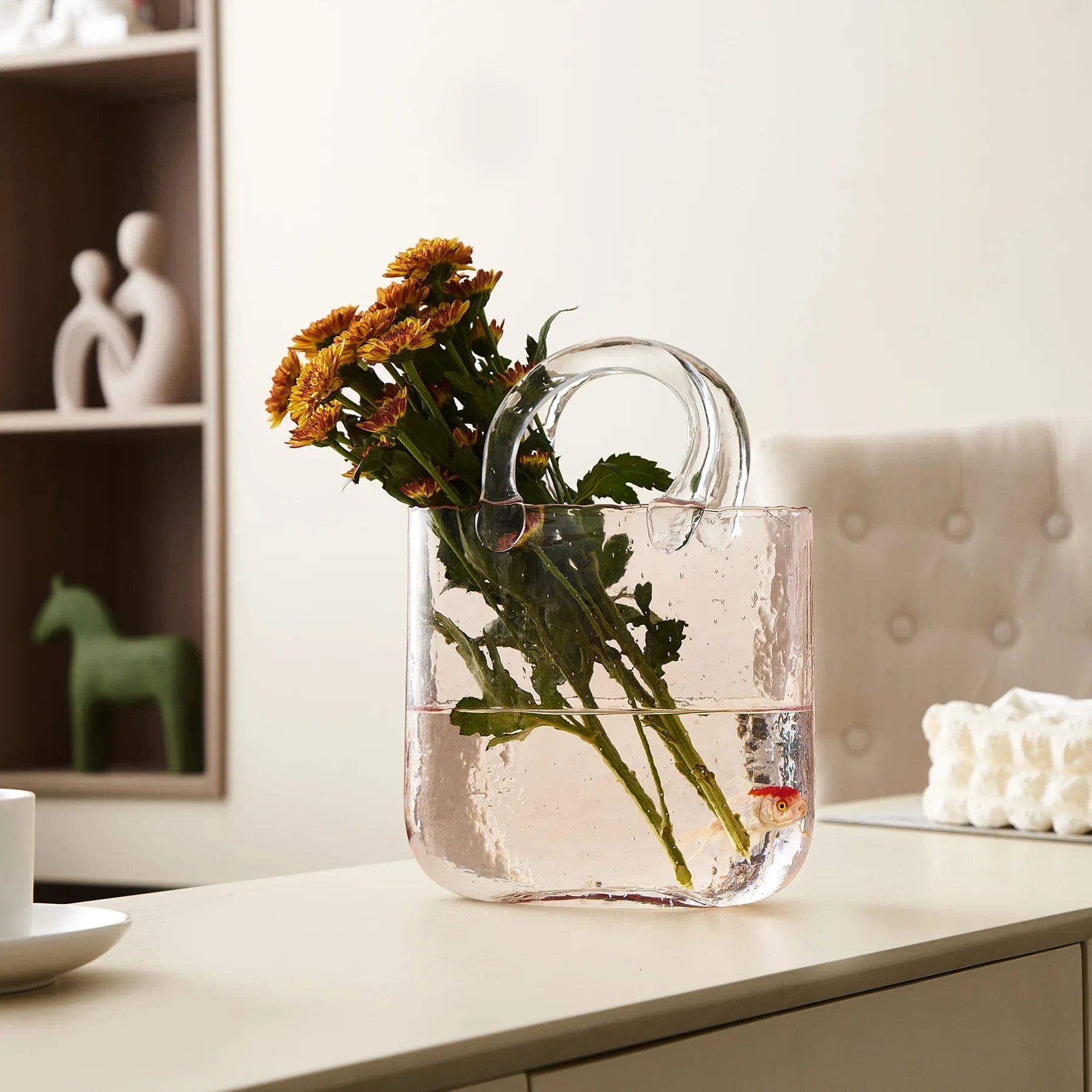 Transparent Pastel 'Handbag' Shape Vase - The House Of BLOC