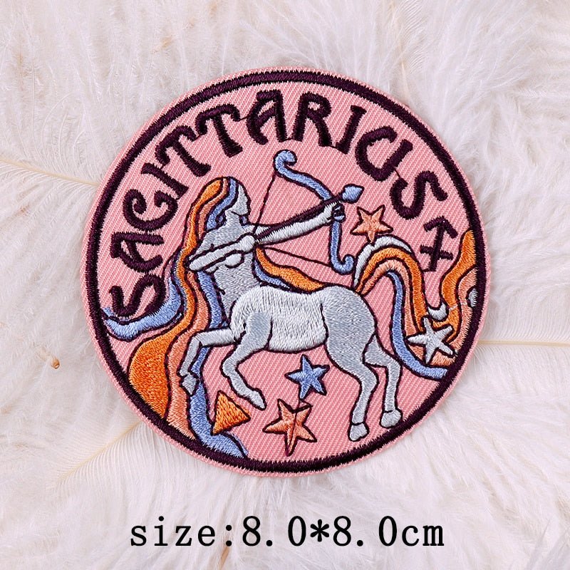 Twelve Constellations Astrology and Witchcraft Embroidered Iron On Patches - The House Of BLOC