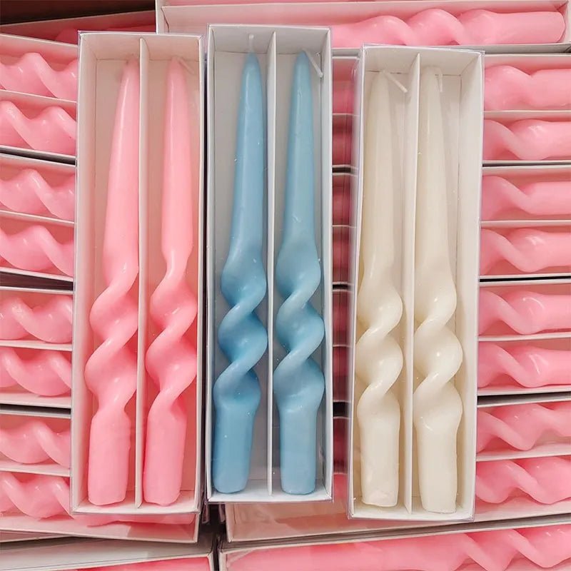 Two Pastel Coloured Household Candles - The House Of BLOC