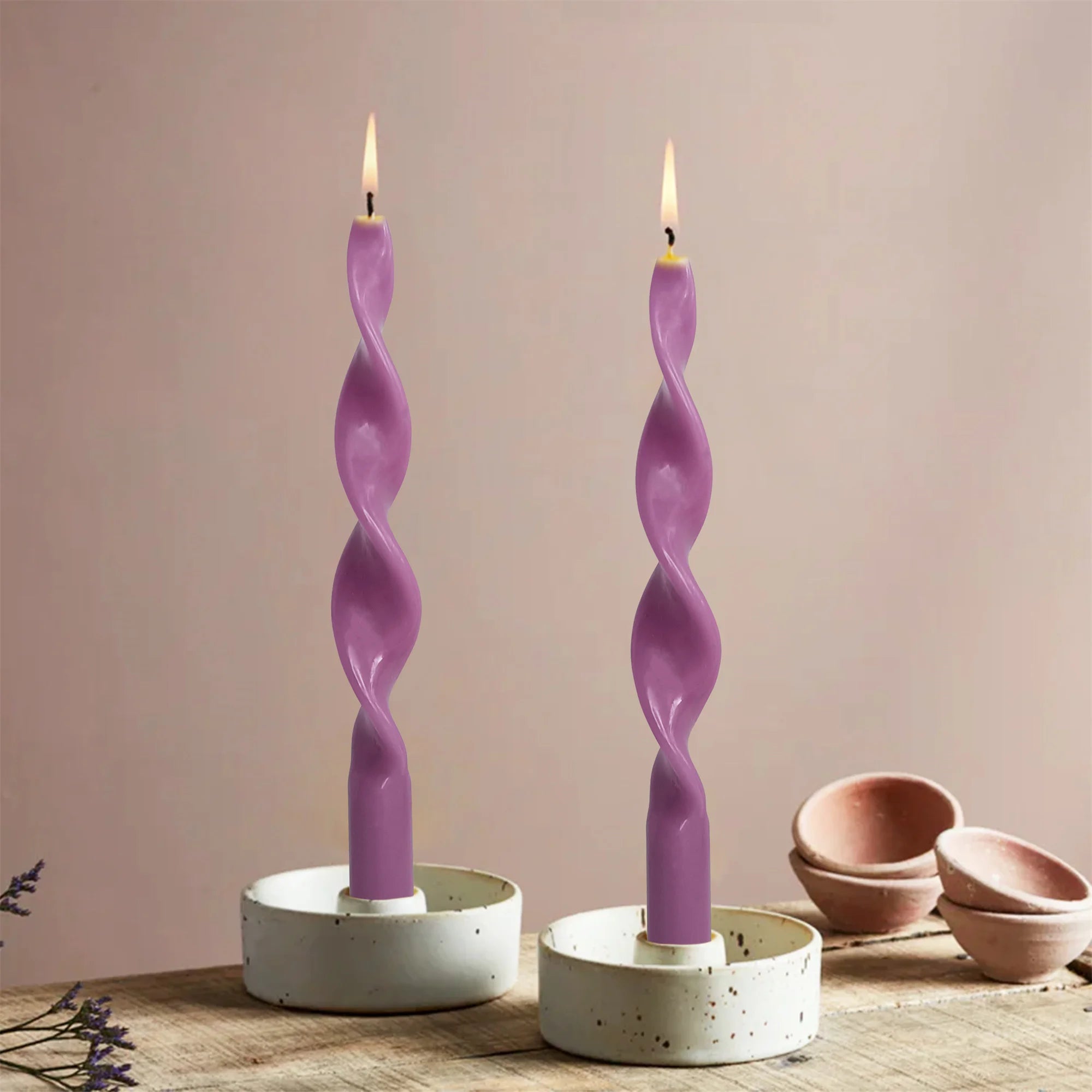 Two Piece Twisted Tapered Candle Set - The House Of BLOC