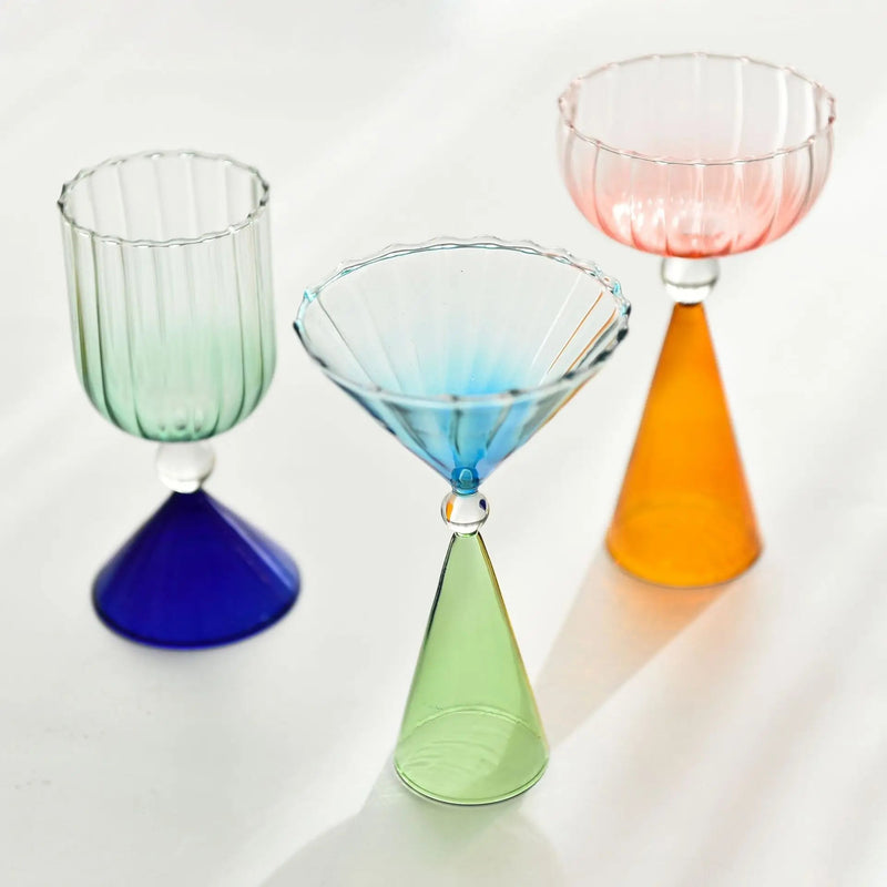 Two Tone Coloured Ripple Style Glass - The House Of BLOC