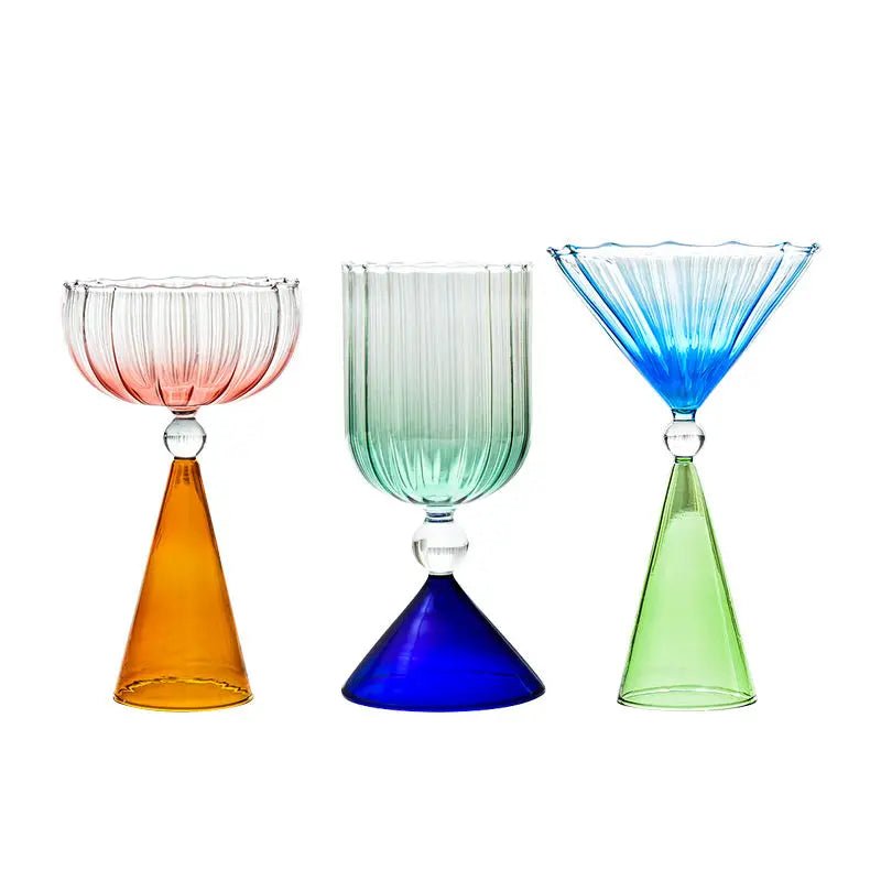 Two Tone Coloured Ripple Style Glass - The House Of BLOC