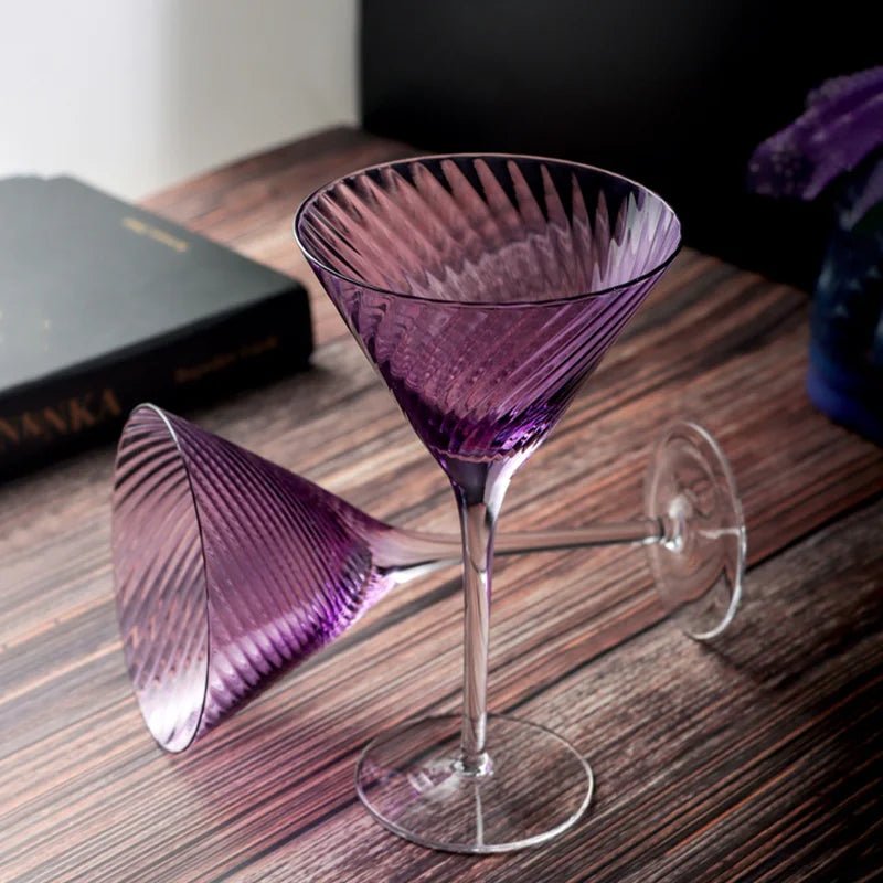 Vertical Ribbed Pattern Purple Glass - The House Of BLOC