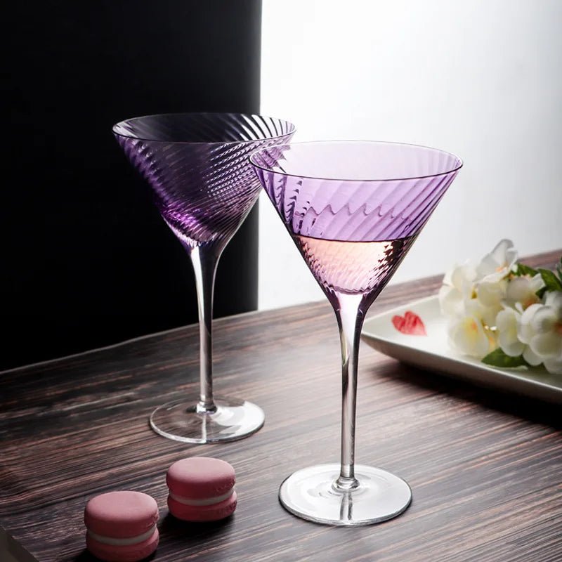 Vertical Ribbed Pattern Purple Glass - The House Of BLOC