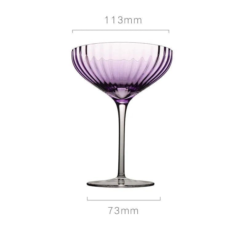 Vertical Ribbed Pattern Purple Glass - The House Of BLOC