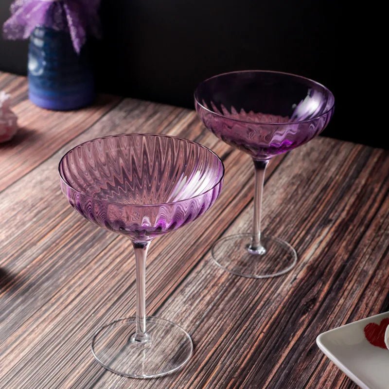 Vertical Ribbed Pattern Purple Glass - The House Of BLOC