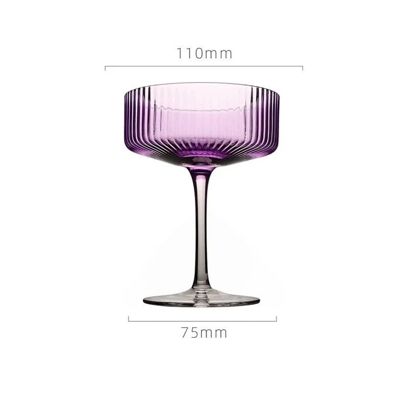 Vertical Ribbed Pattern Purple Glass - The House Of BLOC