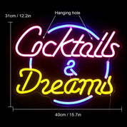 Vibrant Cocktails & Beer LED Neon Wall Sign - The House Of BLOC