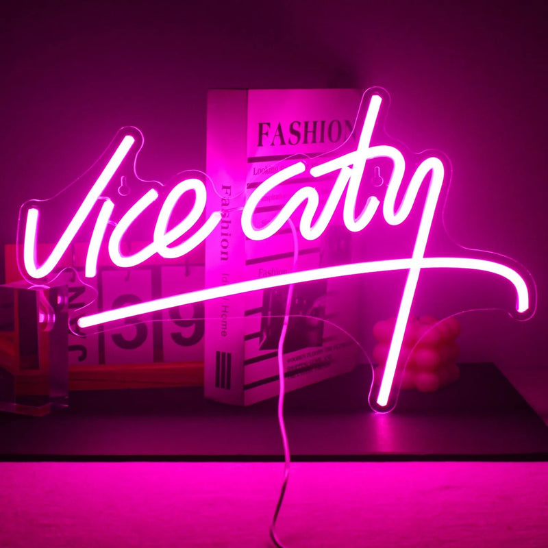 Vice City Pink LED Neon Sign - The House Of BLOC