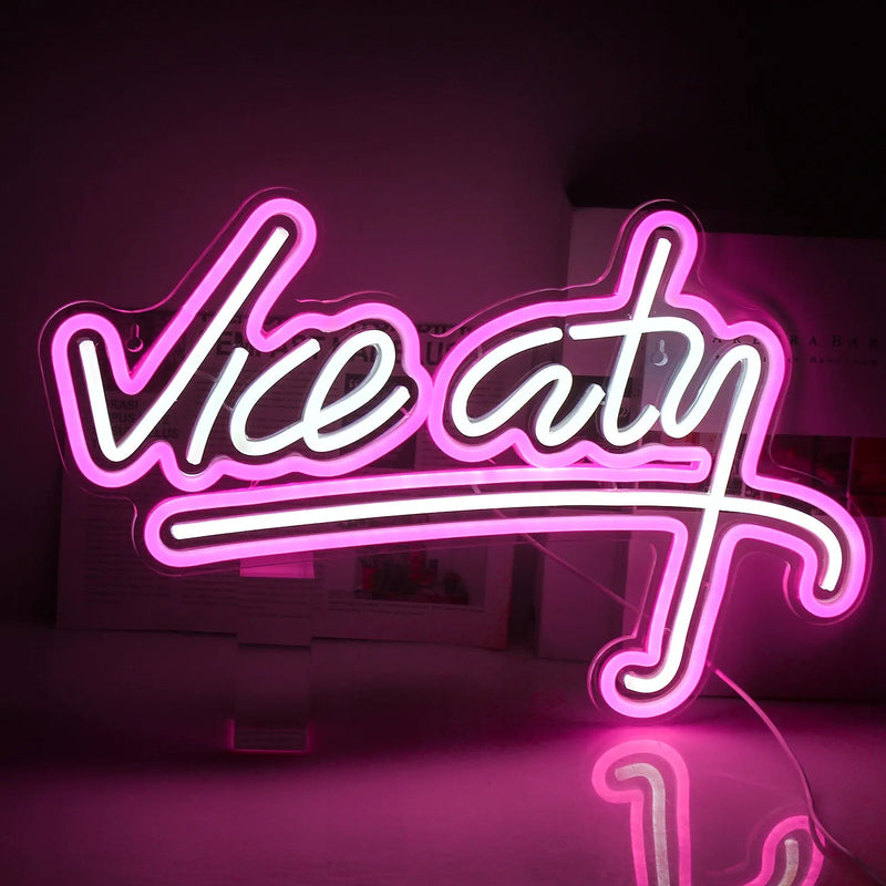 Vice City Pink LED Neon Sign - The House Of BLOC