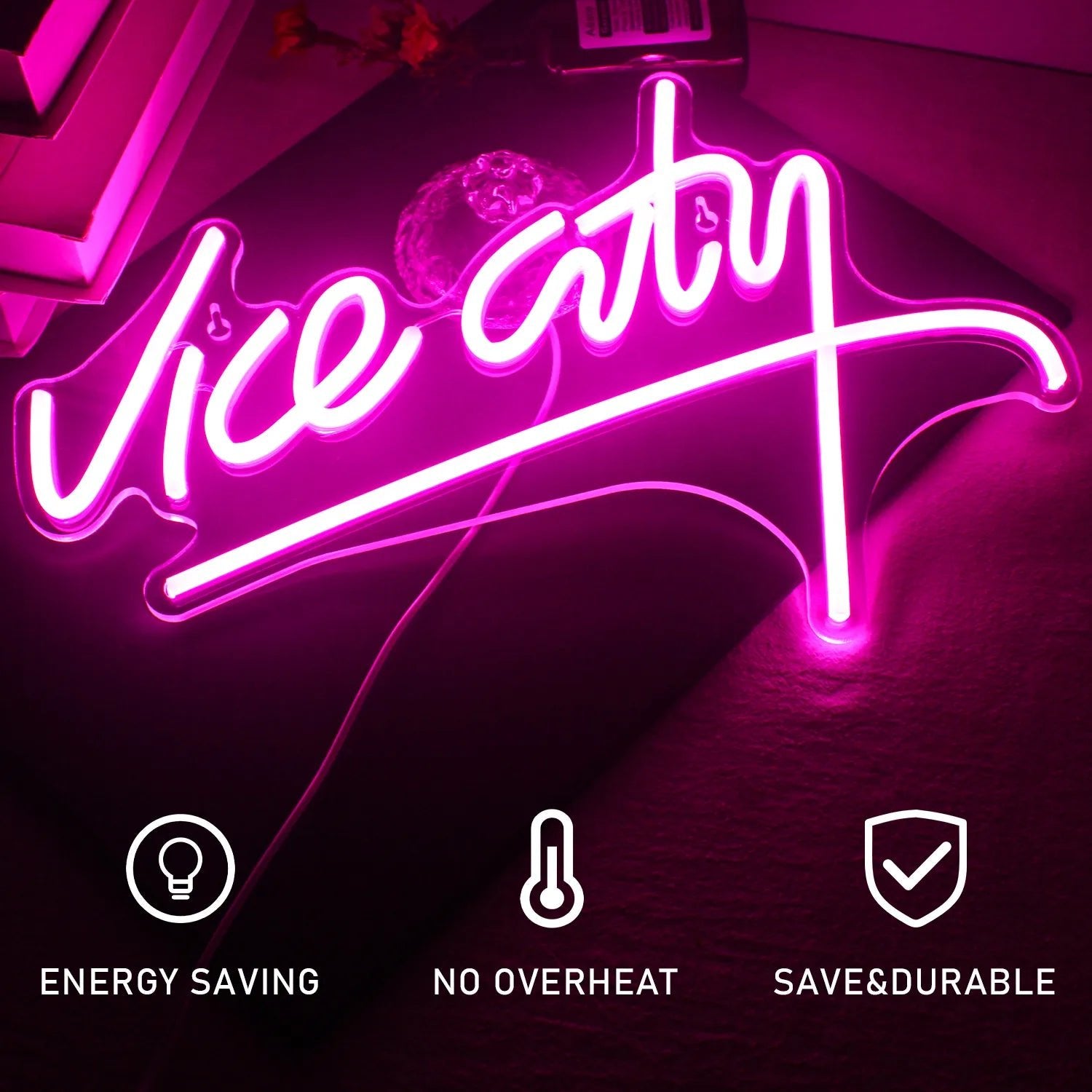 Vice City Pink LED Neon Sign - The House Of BLOC