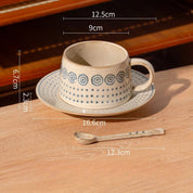 Vintage Coarse Pottery Coffee Cup & Saucer Set - The House Of BLOC