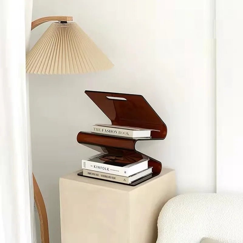 'W' Shape Wavey Acrylic Magazine Stand - The House Of BLOC