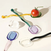 Wavey Handled Glass Milk Spoon - The House Of BLOC
