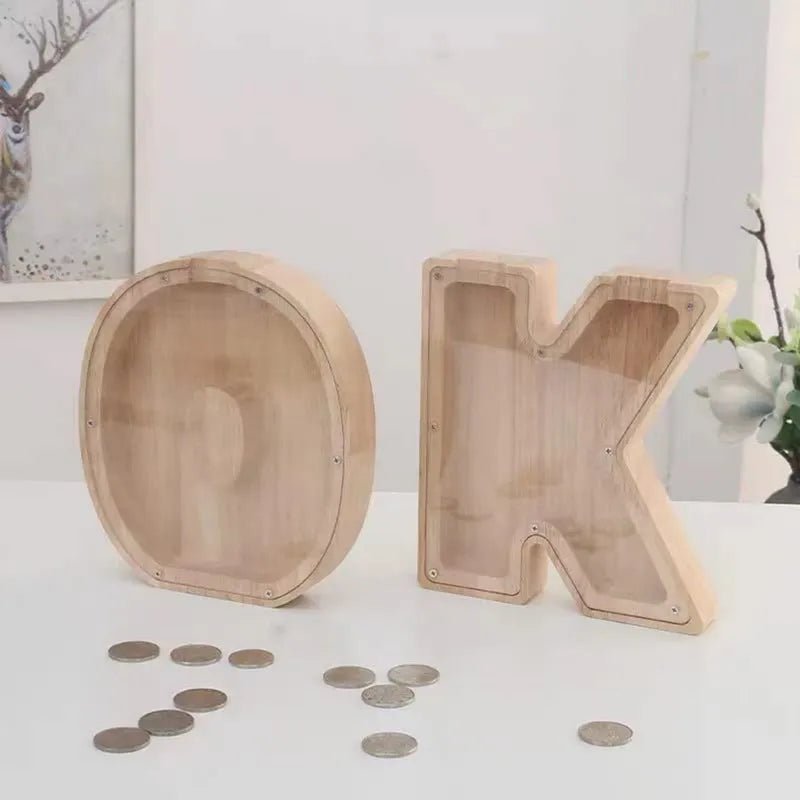 Wooden Alphabet Letters 'Initial' Piggy Bank - The House Of BLOC