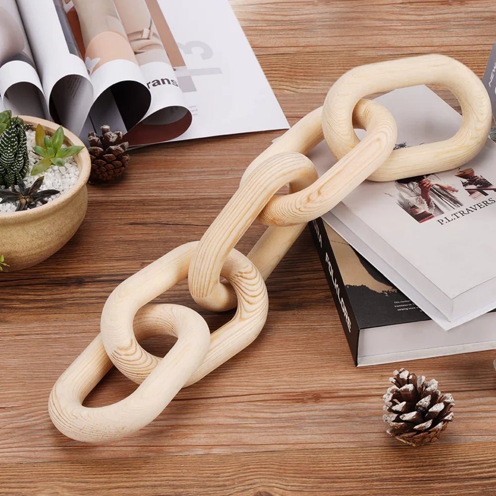 Wooden Boho Style Carved Chain Link - The House Of BLOC