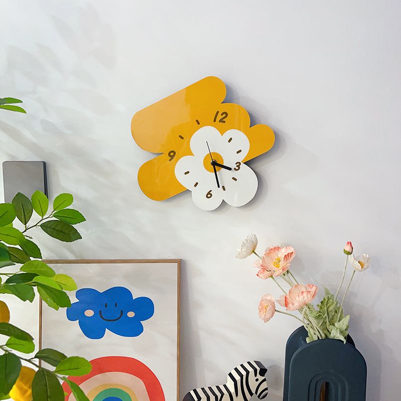 Wooden Cartoon Art Flower Wall Clock - The House Of BLOC