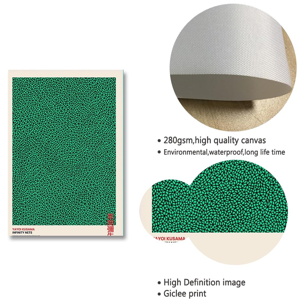 Yayoi Kusama Abstract Line Dots Canvas Poster - The House Of BLOC
